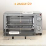 9 l talpos mini orkaitė su reguliuojama temperatūra ir gaminimo laiku