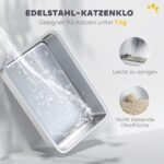 Uždaroma kačių kraiko dėžė su nerūdijančio plieno padėklu ir dvigubu įėjimu ir išėjimu