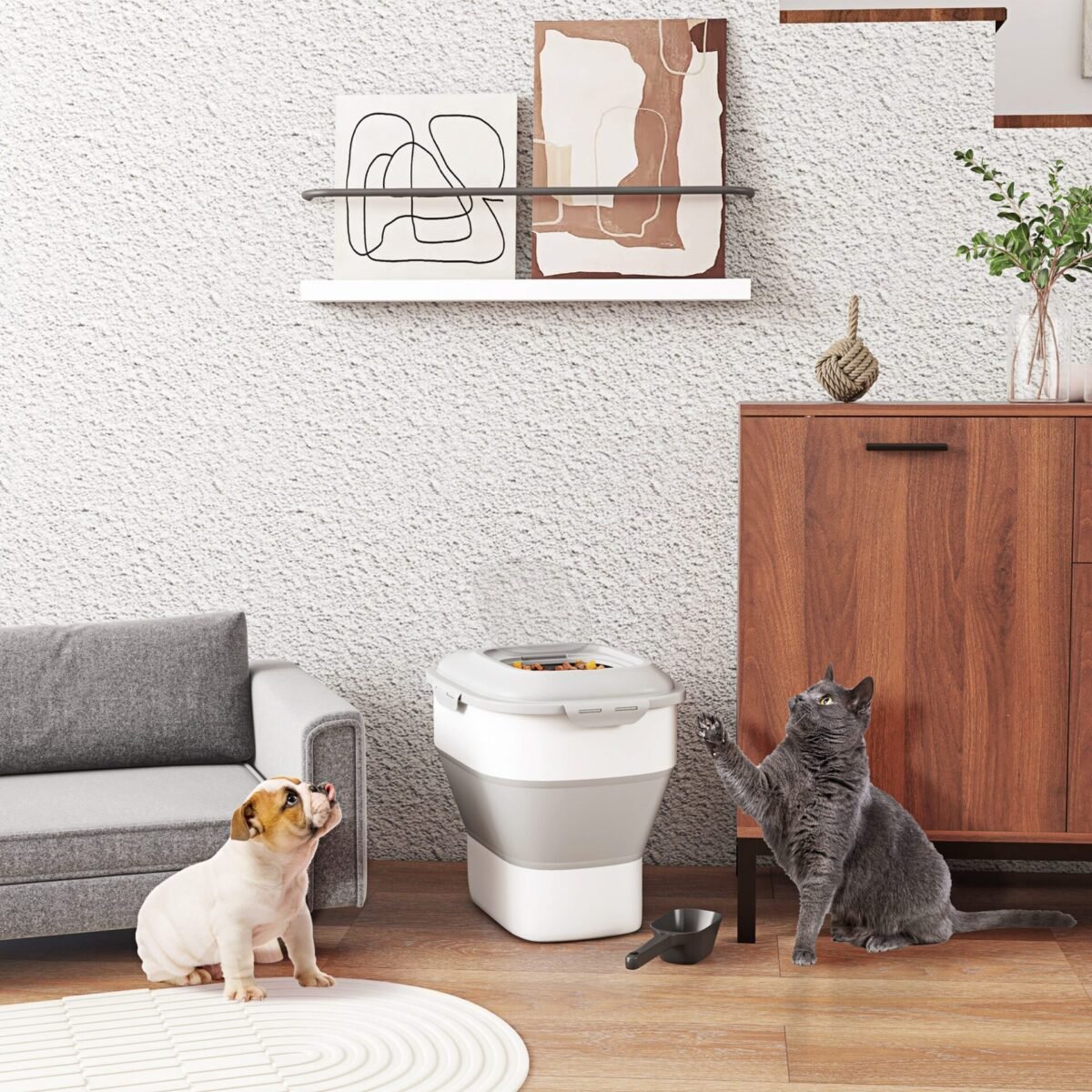 Hermetiška sulankstoma gyvūnų pašarų talpykla 25 l