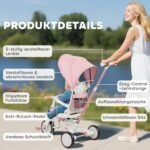 Transformuojamas vaikų 5-in-1 triratukas su reguliuojama rankena