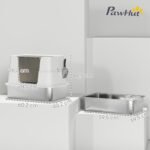 Erdvus katės tualetas iš nerūdijančio plieno su dvigubu įėjimu