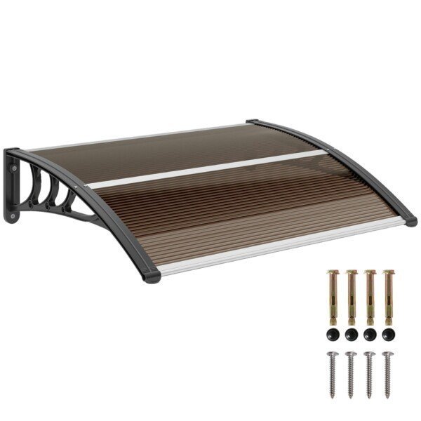 Skaidrus polikarbonato durų stogelis 75 x 100 cm