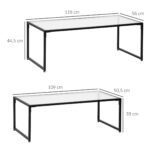 Dviejų dalių sudedami kavos staliukai su grūdinto stiklo stalviršiais