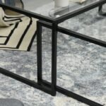 Dviejų dalių sudedami kavos staliukai su grūdinto stiklo stalviršiais