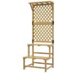 Dviaukštis lauko augalų stovas su atrama vijokliniams augalams ir stogeliu