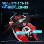 Vaikų elektrinis motociklas su tikroviškais šviesos ir garso efektais