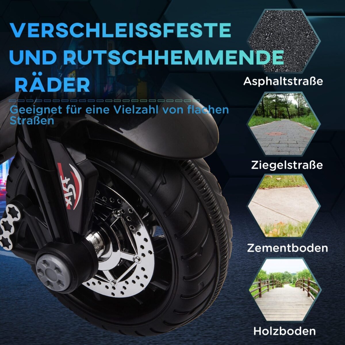 Vaikų elektrinis motociklas su tikroviškais šviesos ir garso efektais