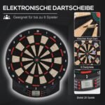 Elektroninė smiginio lenta su automatiniu taškų skaičiavimu ir 26 žaidimais