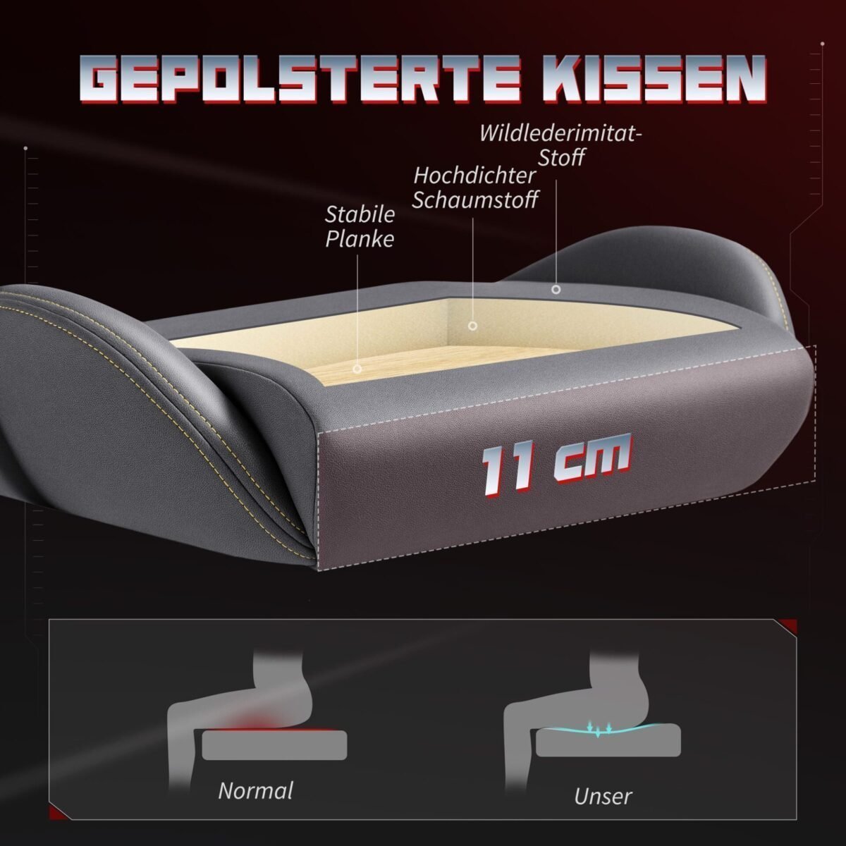 Ergonomiška žaidimų kėdė su 3D reguliuojamais porankiais bei atlošiama nugaros ir kojų atrama