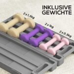 Hantelių rinkinys (6 hantelės: 0,5 kg, 1 kg, 1,5 kg) ir transportavimo dėklas