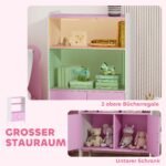 Vaikų knygų ir daiktų lentyna su apsauga nuo virtimo