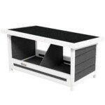 Oro sąlygoms atsparus vištų lizdas su asfalto stogu