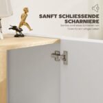 Komoda su reguliuojama lentyna ir švelnaus uždarymo durelėmis