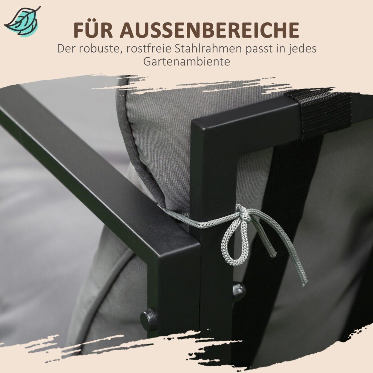 Atsparus oro sąlygoms lauko baldų komplektas su grūdinto stiklo stalu, 2 krėslais ir sofa