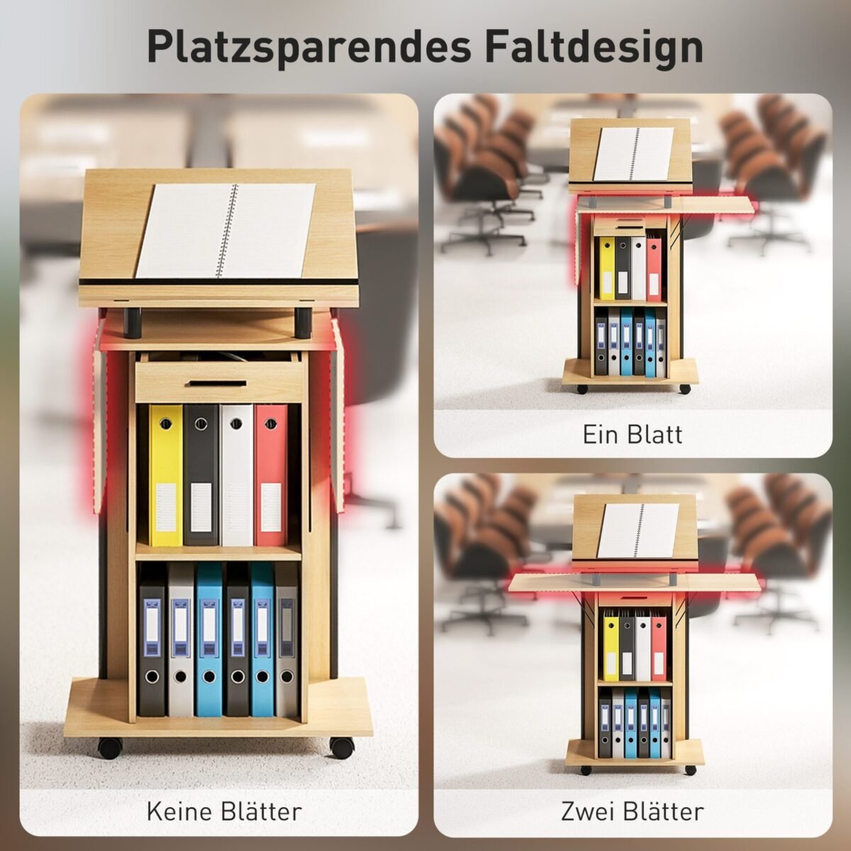 Ratinis pristatymo stalas su atlenkiamomis šoninėmis plokštėmis