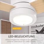 Lubų ventiliatorius su LED apšvietimu, laikmačiu ir nuotolinio valdymo pulteliu