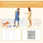 Lanksčiai konfigūruojamas metalinis maniežas šuniukams ir mažiems gyvūnams su užrakinama durele, Ø120x60H cm