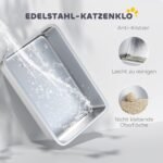 Nerūdijančio plieno kačių tualetas XL dydžio