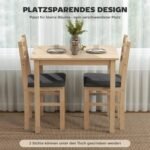Erdvę taupantis valgomojo stalo komplektas su 2 paminkštintomis kėdėmis