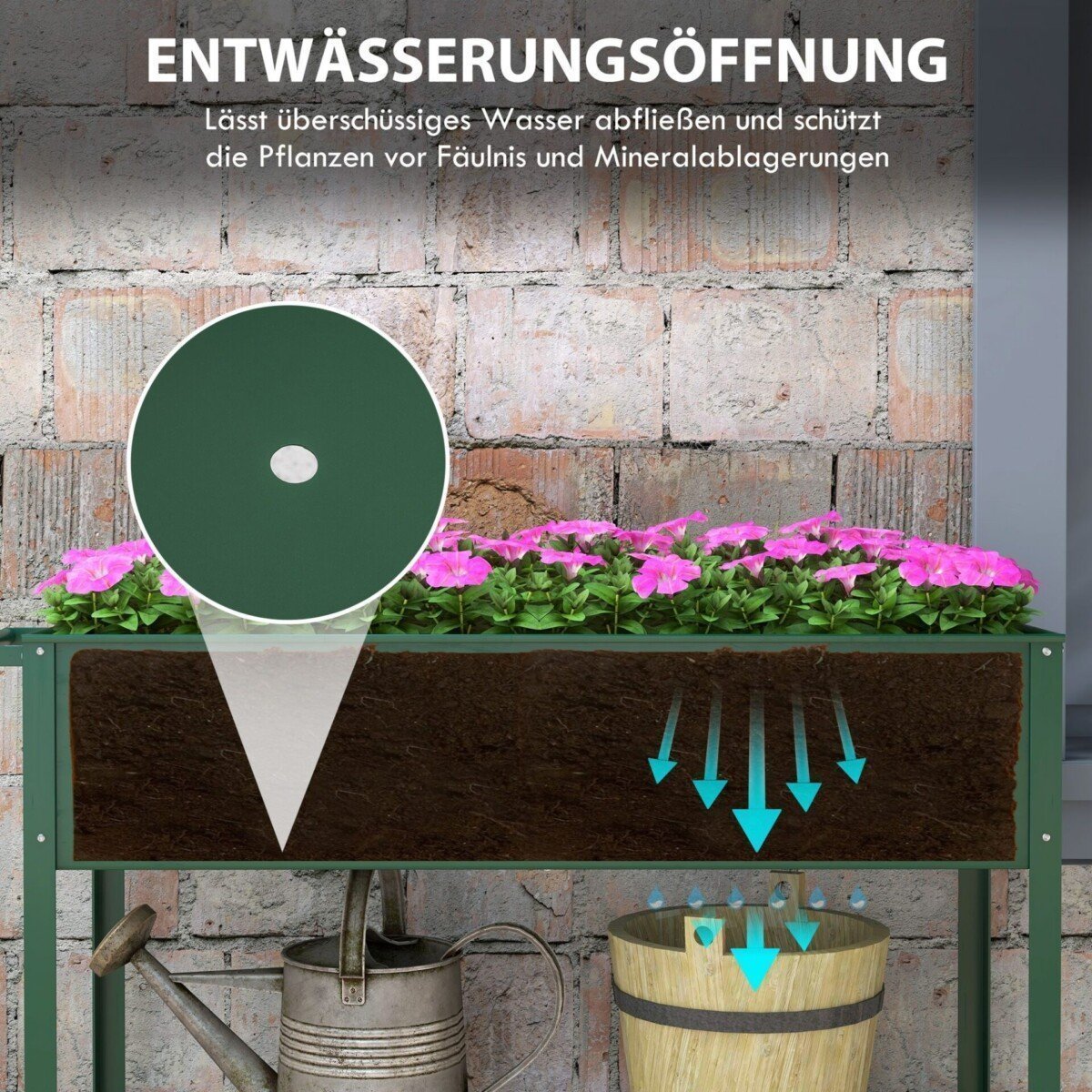 Mobilus pakeltas augalų lovelis su lentyna