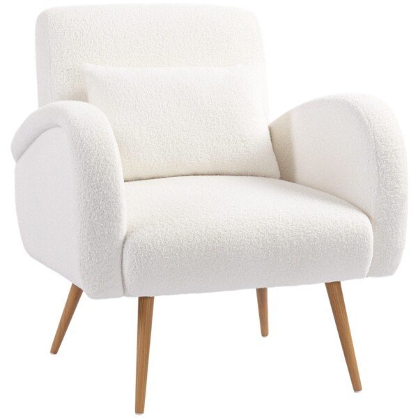 Minkštas poilsio fotelis su pliušinio fliso apmušalu ir nuimama juosmens pagalve