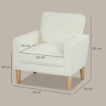 Minkštas krėslas su kaučiukmedžio kojomis ir patogiu pasviru atlošu