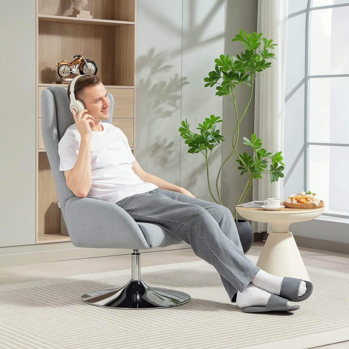 Ergonomiškas 360° pasukamas poilsio krėslas su pakoja