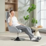 Ergonomiškas 360° pasukamas poilsio krėslas su pakoja