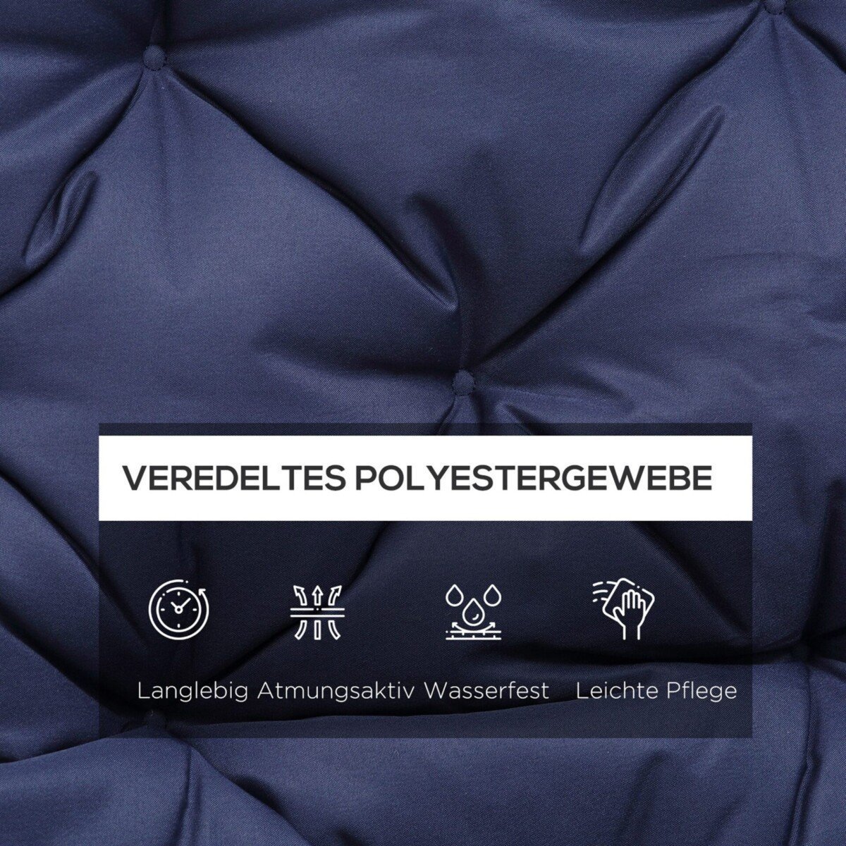 Trivietė sodo suolelio pagalvėlė su tvirtinimo dirželiais