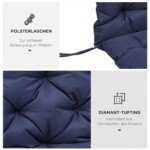 Trivietė sodo suolelio pagalvėlė su tvirtinimo dirželiais