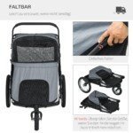 Sulankstomas šunų vežimėlis su minkšta pagalve