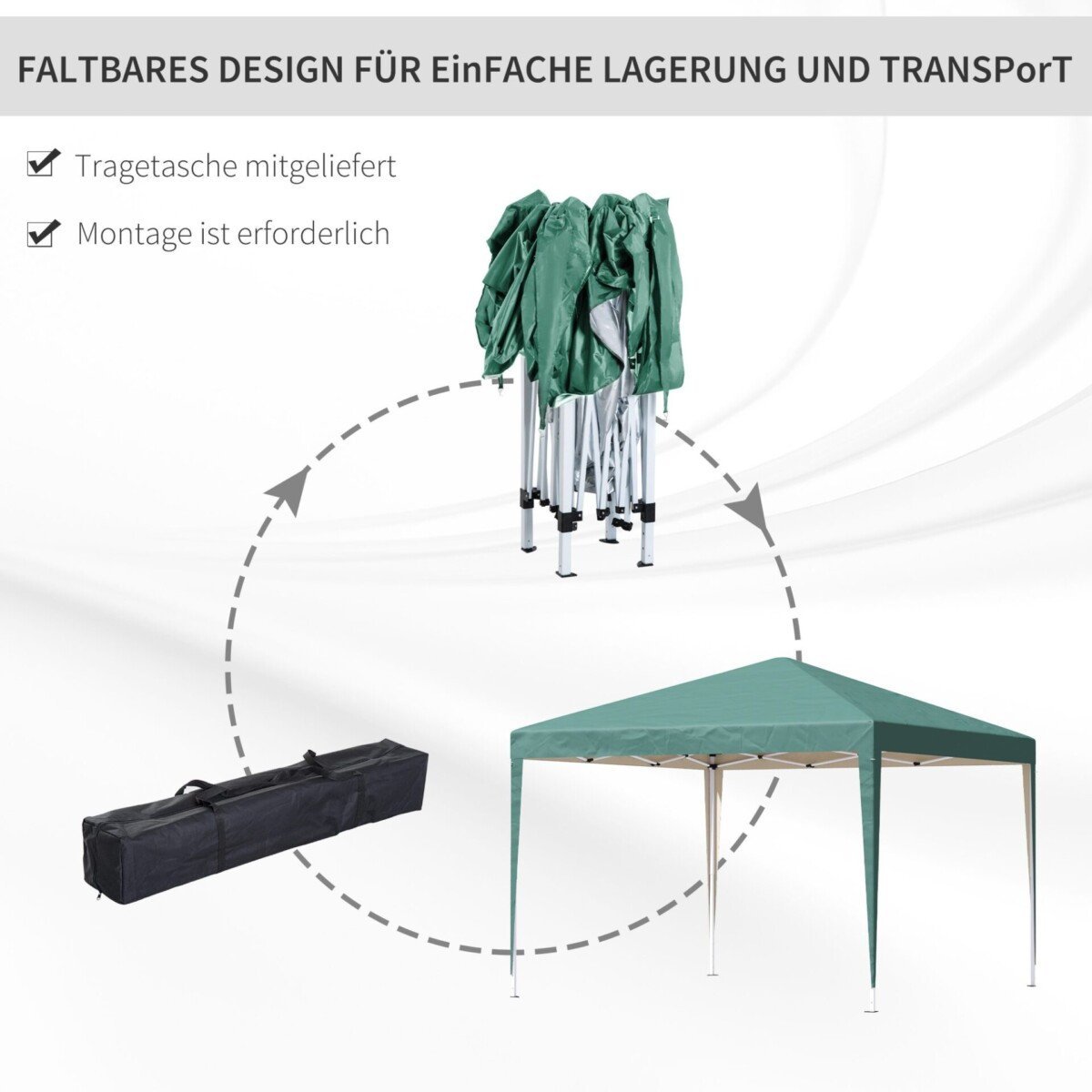 Greito surinkimo paviljonas su UV apsauga 2,95 x 2,95 m