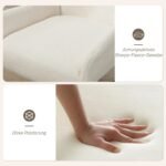 Minkštas fotelis su pasukamu pagrindu ir šerpos apmušalu