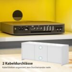 TV spintelė su RGB LED apšvietimu, durelėmis ir atviromis lentynomis