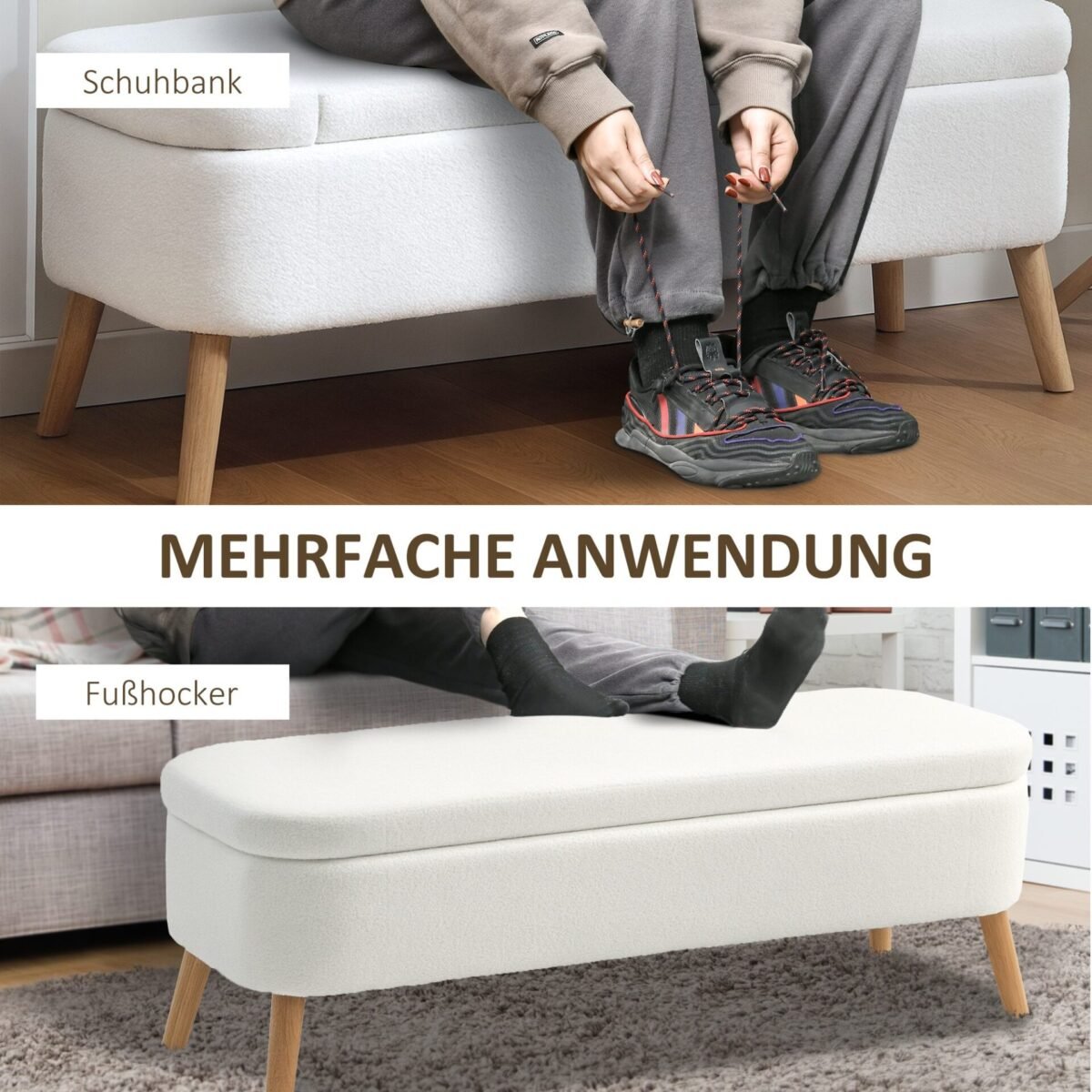 Sėdimasis suoliukas-daiktadėžė su 65 L talpa ir patogiu flisiniu apmušalu