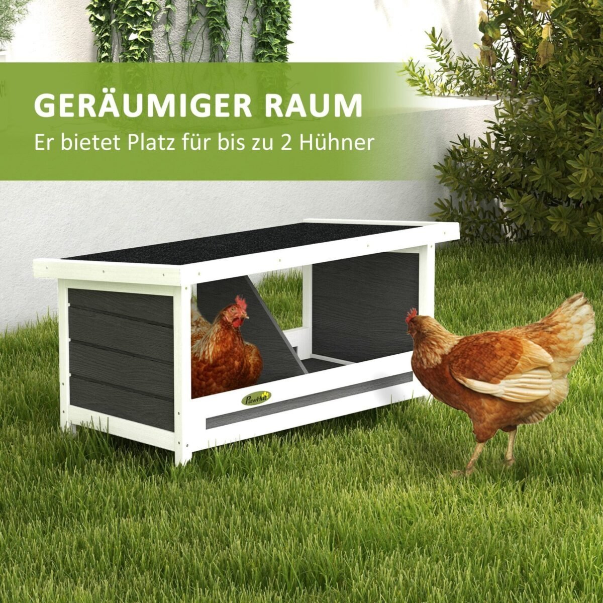 Vištų dėtuvė 2 vištoms su bituminiu stogu