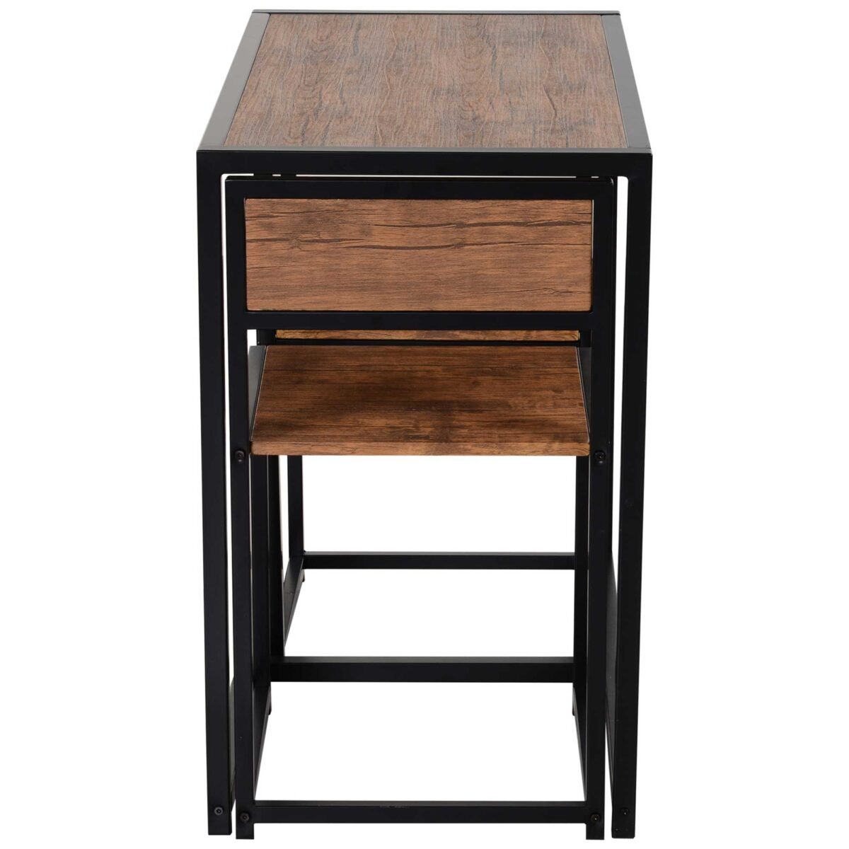 Trijų dalių valgomojo stalo komplektas su po stalu paslepiamomis kėdėmis, 90x47x76 cm