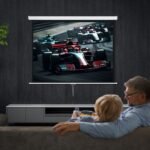 Projekcinis ekranas 84 colių (4:3), 4K Ultra HD su automatiniu aukščio reguliavimu
