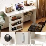 Sulankstomas siuvimo ir rankdarbių stalas su integruota įkrovimo stotele (Balta)