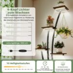 Daugiaaukštis augalų stovas su auginimo šviestuvais (Ruda + Juoda)