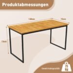 Stačiakampis akacijos lauko stalas šešiems asmenims (Natūrali)