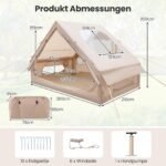 Pripučiama kempingo palapinė 4–6 žmonėms (Smėlio)