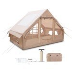 Pripučiama kempingo palapinė 4–6 žmonėms (Smėlio)