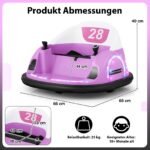 Elektrinis paspiriamas automobilis 360° su vairalazde (Rožinė)