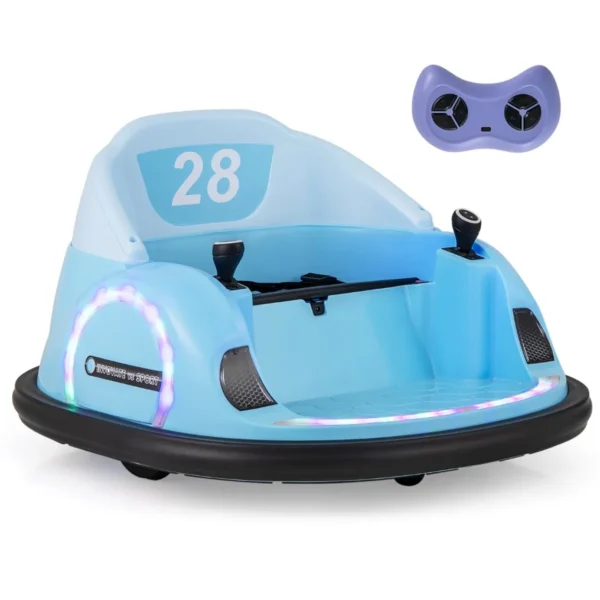 Elektrinis paspirtukas vaikams su LED apšvietimu ir nuotolinio valdymo pultu (Mėlyna)