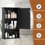 Vonios spintelė su reguliuojama lentyna (Juoda)