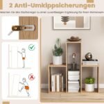 Konveksus 3 lentynų knygų lentyna su apsauga nuo apvirtimo (Natūrali)