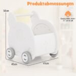 Vaikiškas vežimėlis stūmiklis 2 in 1 (Balta)