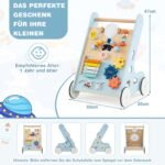 Medinis lavinimo vežimėlis su 8 veiklomis (Mėlyna)