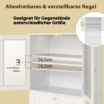 Aukšta spintelė su 2 stalčiais ir 2 stiklinėmis durimis (Balta)